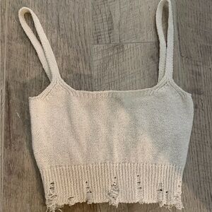 Zara Cream Knit Crop Top